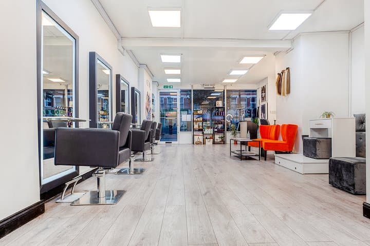 Styling chairs looking toward the shopfront