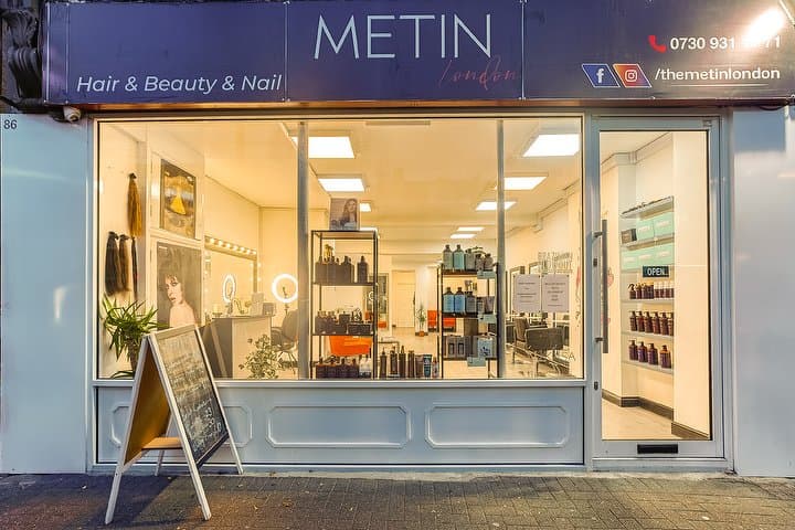 The Metin London Beauty shopfront at 86 Mitcham Road